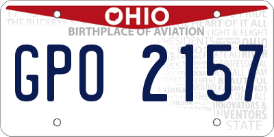 OH license plate GPO2157