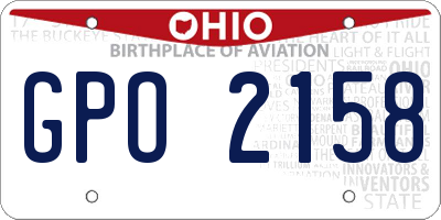 OH license plate GPO2158