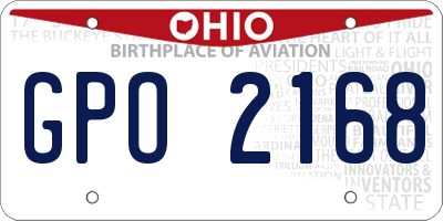 OH license plate GPO2168