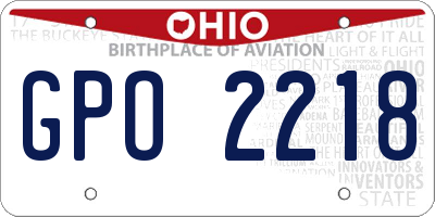 OH license plate GPO2218