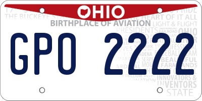OH license plate GPO2222