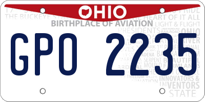 OH license plate GPO2235