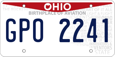 OH license plate GPO2241