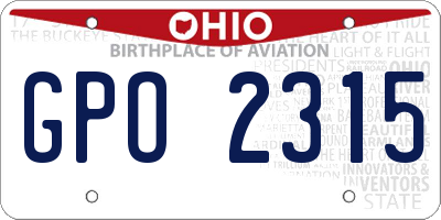 OH license plate GPO2315
