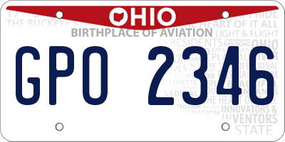 OH license plate GPO2346