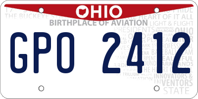 OH license plate GPO2412