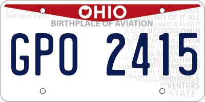 OH license plate GPO2415