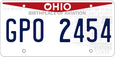 OH license plate GPO2454