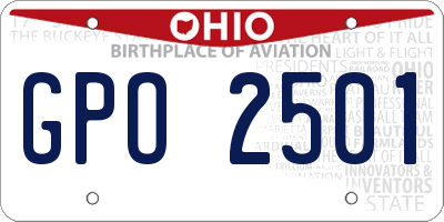 OH license plate GPO2501