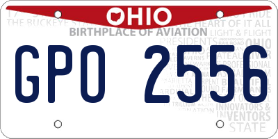 OH license plate GPO2556