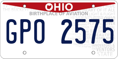 OH license plate GPO2575