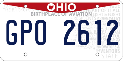 OH license plate GPO2612