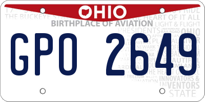 OH license plate GPO2649