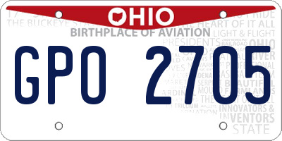 OH license plate GPO2705
