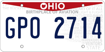OH license plate GPO2714