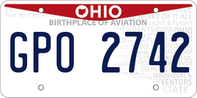 OH license plate GPO2742