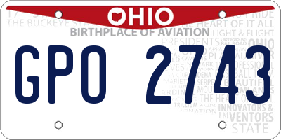 OH license plate GPO2743
