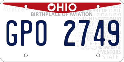 OH license plate GPO2749