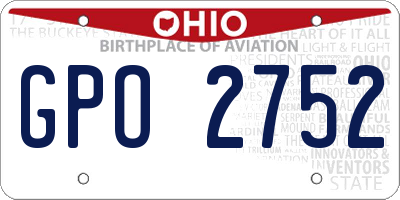 OH license plate GPO2752