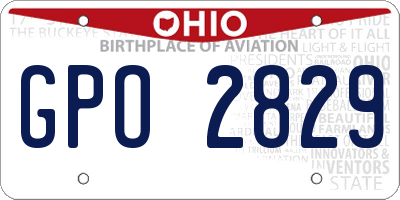 OH license plate GPO2829