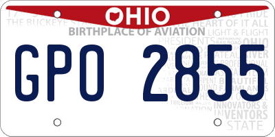 OH license plate GPO2855