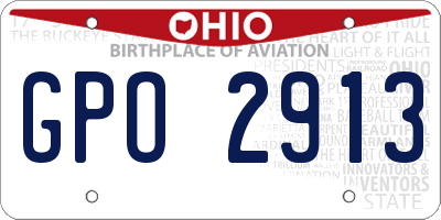 OH license plate GPO2913