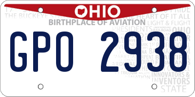 OH license plate GPO2938