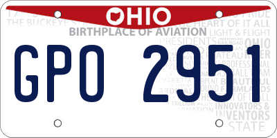 OH license plate GPO2951
