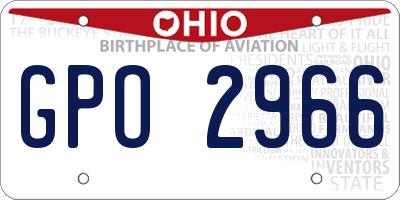 OH license plate GPO2966