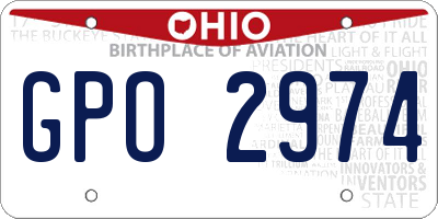OH license plate GPO2974