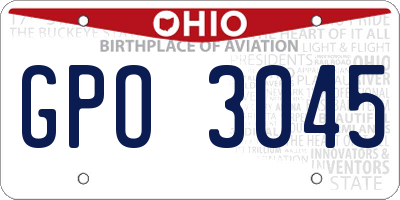 OH license plate GPO3045