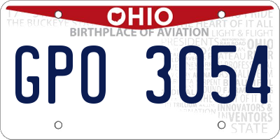 OH license plate GPO3054