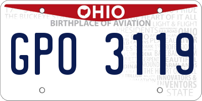 OH license plate GPO3119