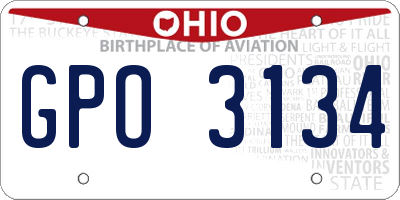 OH license plate GPO3134