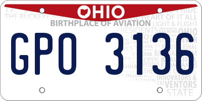 OH license plate GPO3136
