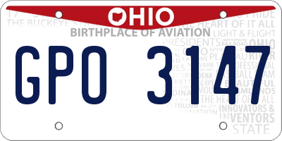 OH license plate GPO3147