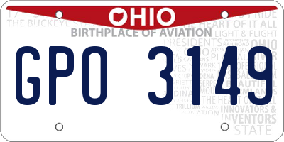 OH license plate GPO3149