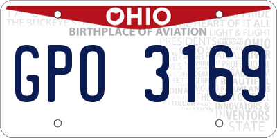 OH license plate GPO3169