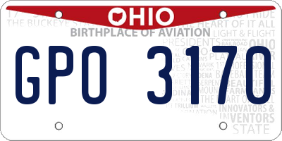OH license plate GPO3170