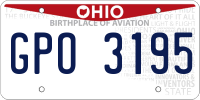 OH license plate GPO3195