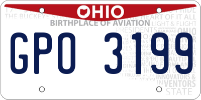 OH license plate GPO3199
