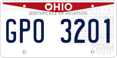OH license plate GPO3201