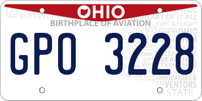 OH license plate GPO3228