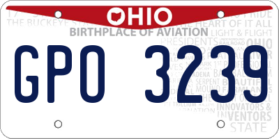 OH license plate GPO3239