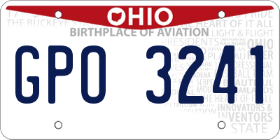 OH license plate GPO3241