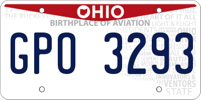 OH license plate GPO3293