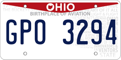 OH license plate GPO3294