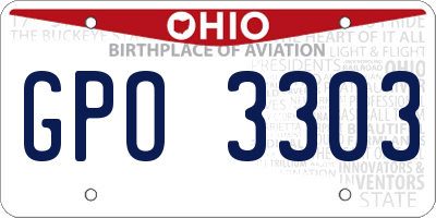 OH license plate GPO3303