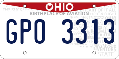 OH license plate GPO3313