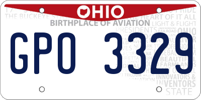 OH license plate GPO3329